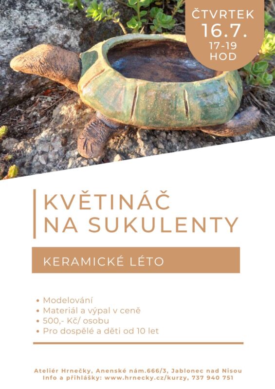 Keramické léto - Květináč na sukulenty - 16.7.2026